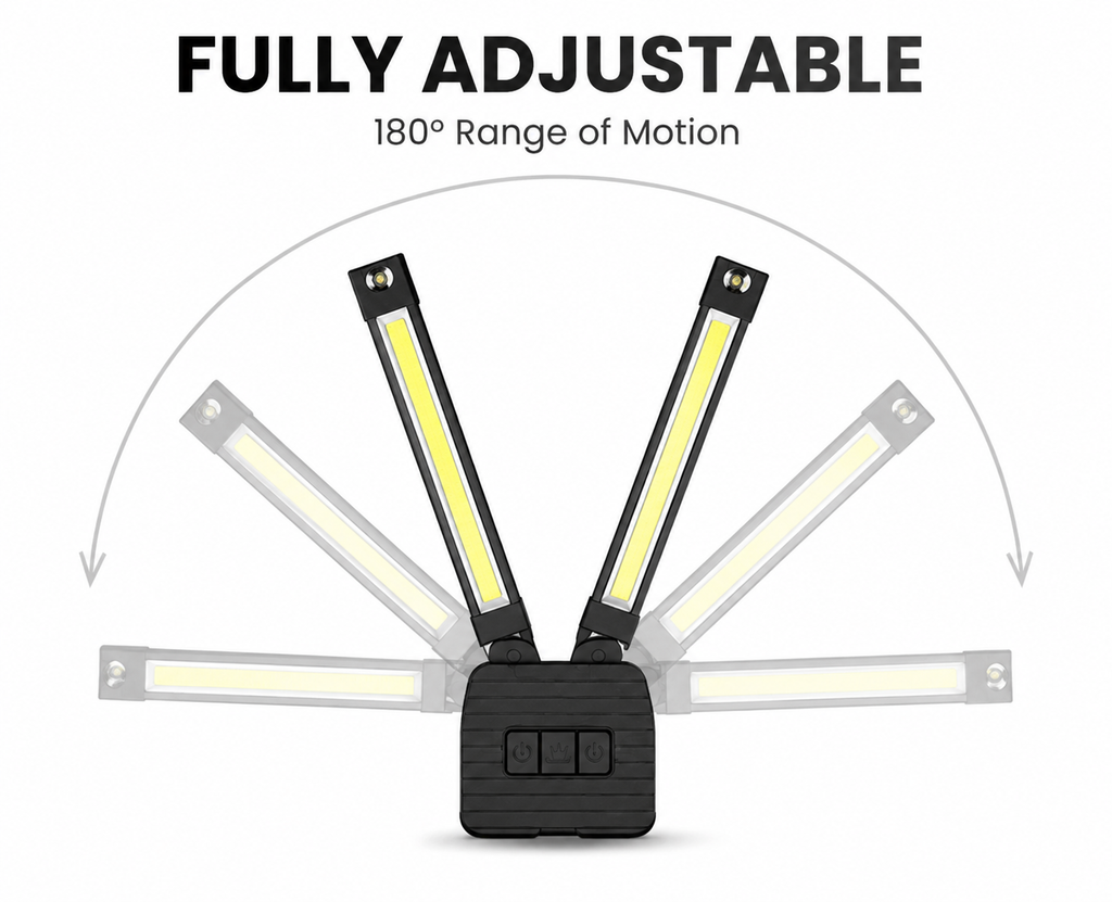 FlexBeam™ Pro Gym Light – Rechargeable Magnetic LED Light with 180° Adjustable Panels